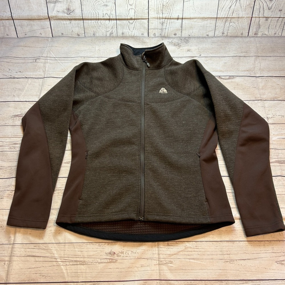 Vintage Nike ACG Full Zip‎ Sweater Pockets Brown Women's Size Small